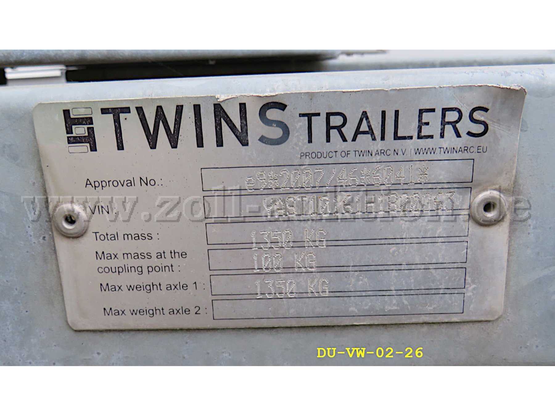 Typenschild/Fahrgestellnummer