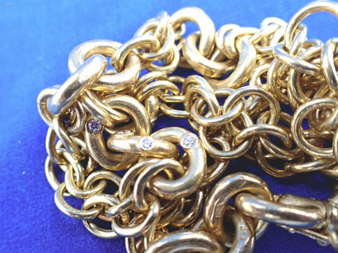 1 ketting van 916/- geelgoud, bezet met 6 diamanten – foto 2 – kavel bij Zoll-Auktion, Bad Hersfeld