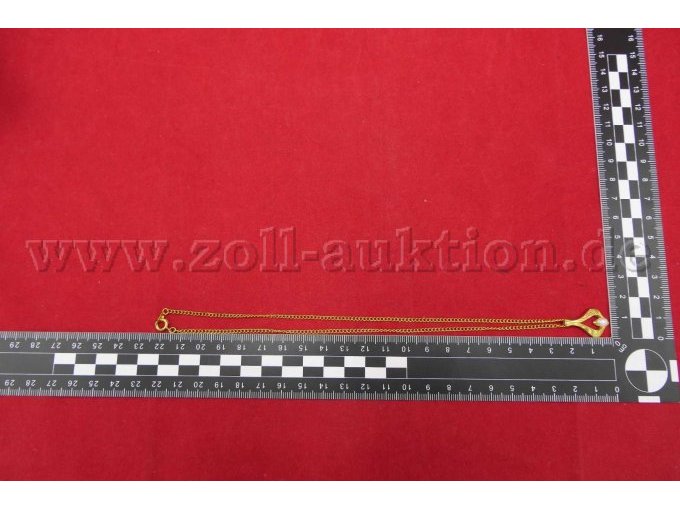 1 Kette mit Anhänger; goldfarben mit synthetischer Perle; 42 cm – foto 6 – kavel bij Zoll-Auktion, Paderborn