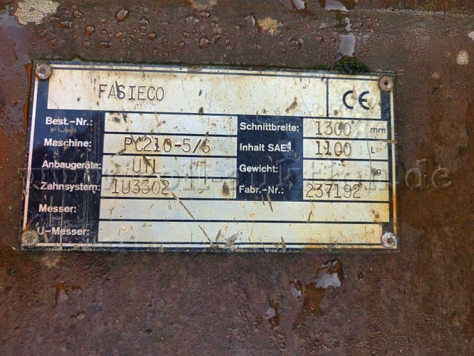 Typenschild Grabenlöffel