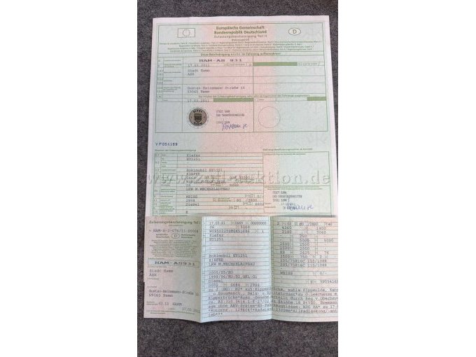 Zulassungsbescheinigungen