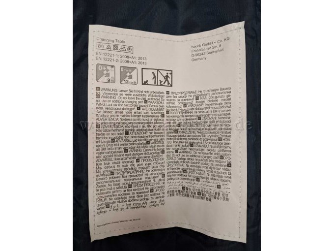 Kinderreisebettchen der Firma Hauck - Produktinformationen und Warnhinweise