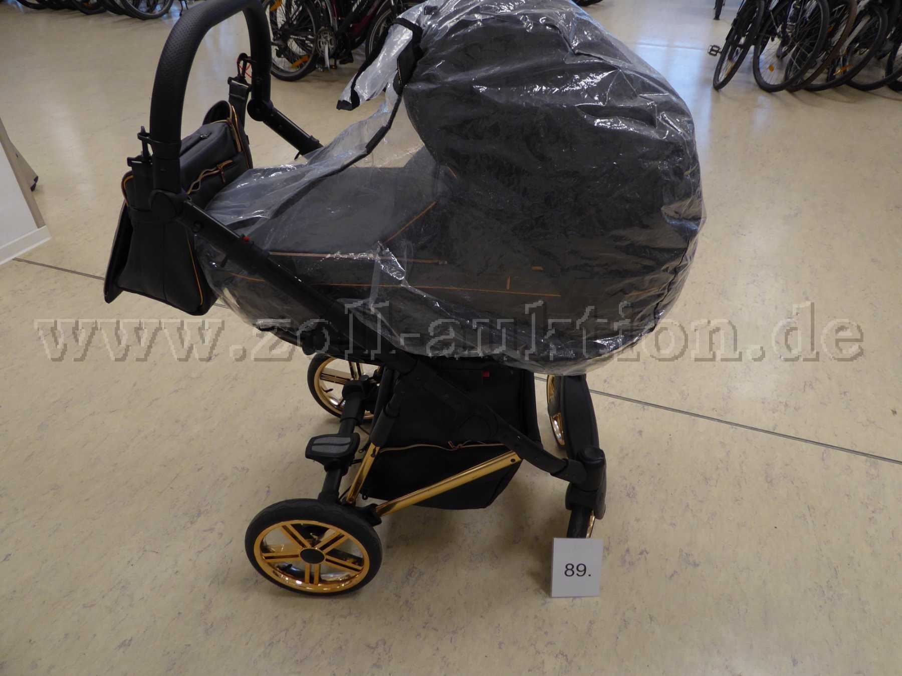 Zoll-Auktion - 1 Kinderwagen Marke: unbekannt, schwarz/kupferfarben (ID  958003)