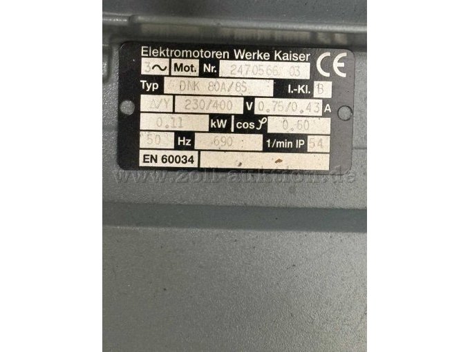 Kleinförderanlage Plakette Antriebsmotor