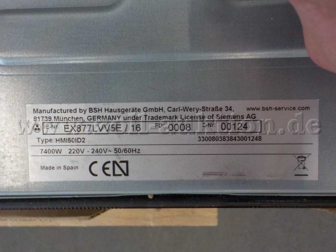 Detailbild Aufkleber auf Kochplatten Unterseite