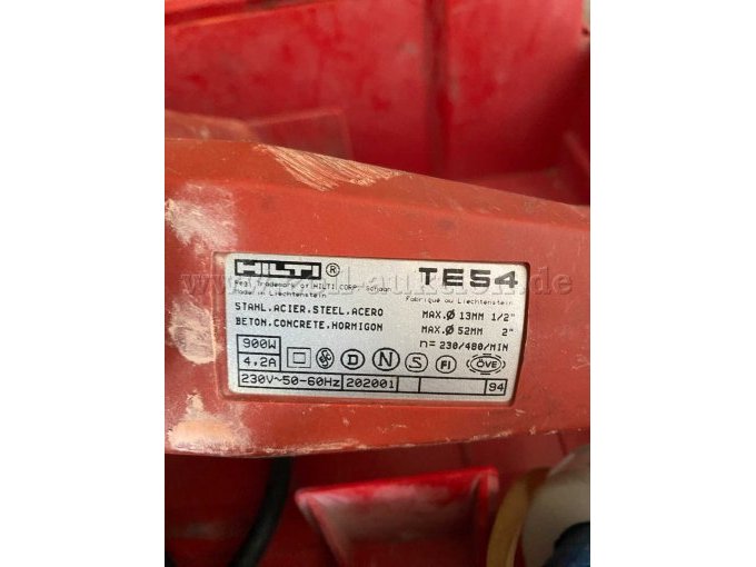 Typenschild Hilti TE 54