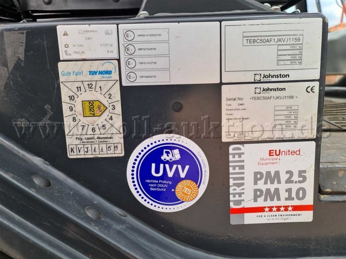1 Kompaktkehrmaschine Johnston, Typ C 401 Hochdruckreiniger – foto 19 – kavel bij Zoll-Auktion, Remscheid