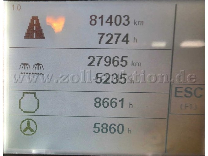 Kompaktkehrmaschine Schmidt Swingo Compact 200, Betriebsdatenrechner Ansicht