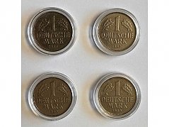 1 DM Komplettsatz bestehend aus 4 Münzen / Vorderseiten