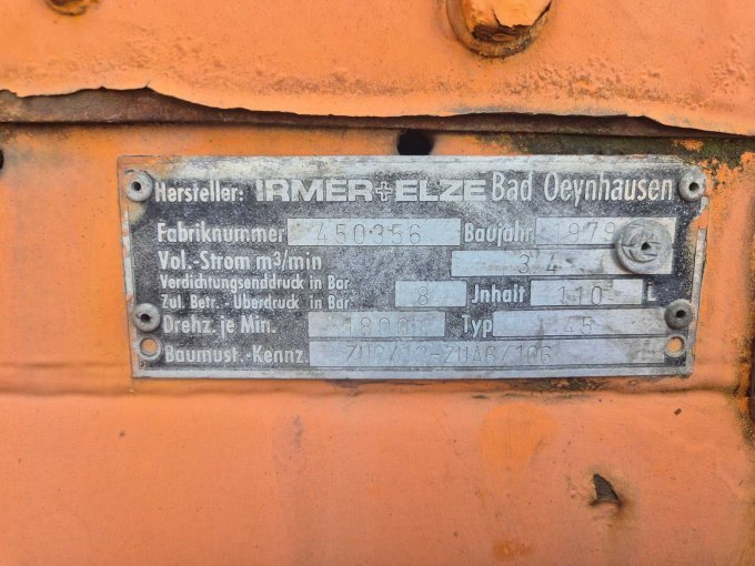 Typenschild Kompressor