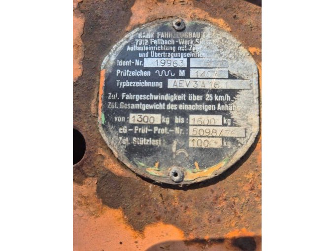 Typenschild Zugdeichsel