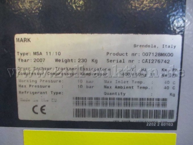 1 Kompressor Mark MSA 11/10 – foto 9 – kavel bij Zoll-Auktion, Geeste