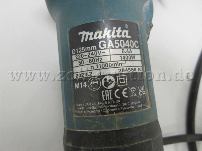 Makita Winkelschleifer Typenschild