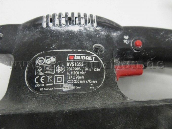 Budget Schwingschleifer Typenschild