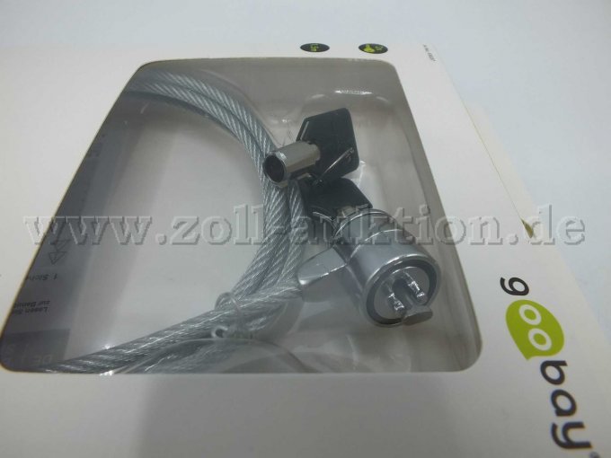 Detialaufnahme Seitenansicht Schlüssel- beispielhaft Kabel und Schloss