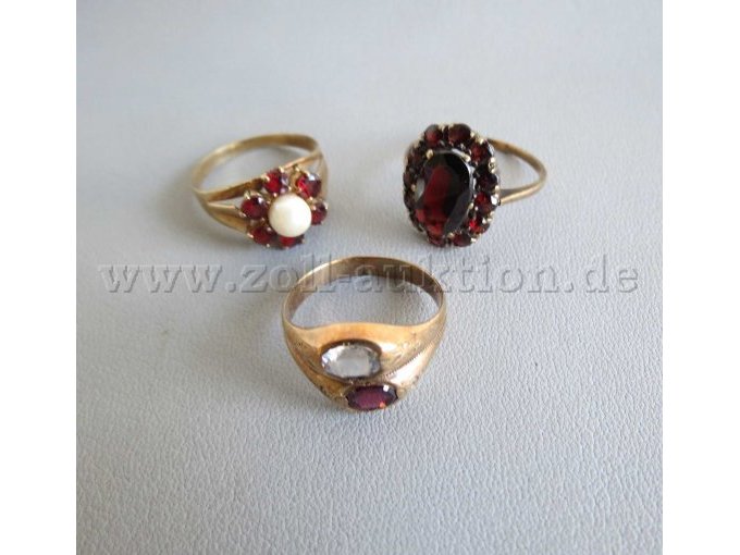 3 Ringe mit Steinen