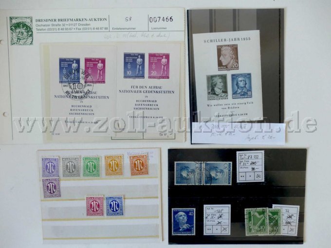 4 Karten mit Briefmarken