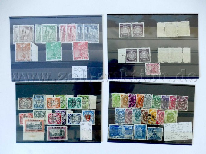 Ansicht 4 Einsteckkarten mit untersch. Briefmarken