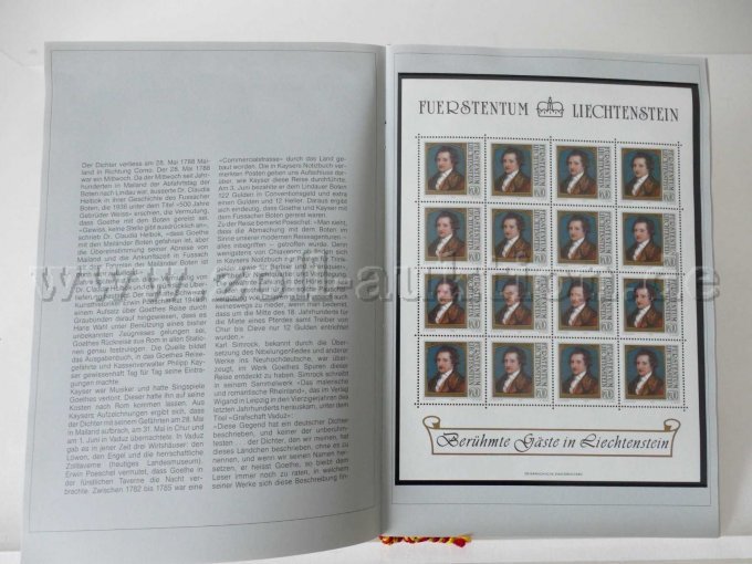 Innenansicht Briefmarkenausgabe Liechtenstein