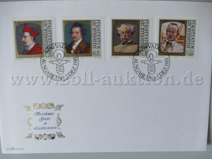 Innenansicht Briefmarkenausgabe Liechtenstein