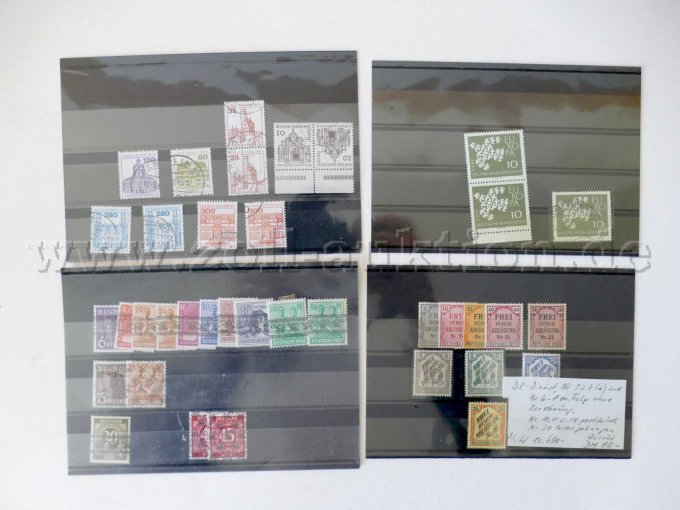 4 Einsteckkarten mit Briefmarken