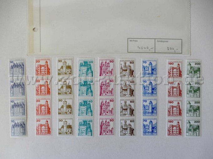 1 Einsteckkarte mit 4er-Briefmarken Reihen
