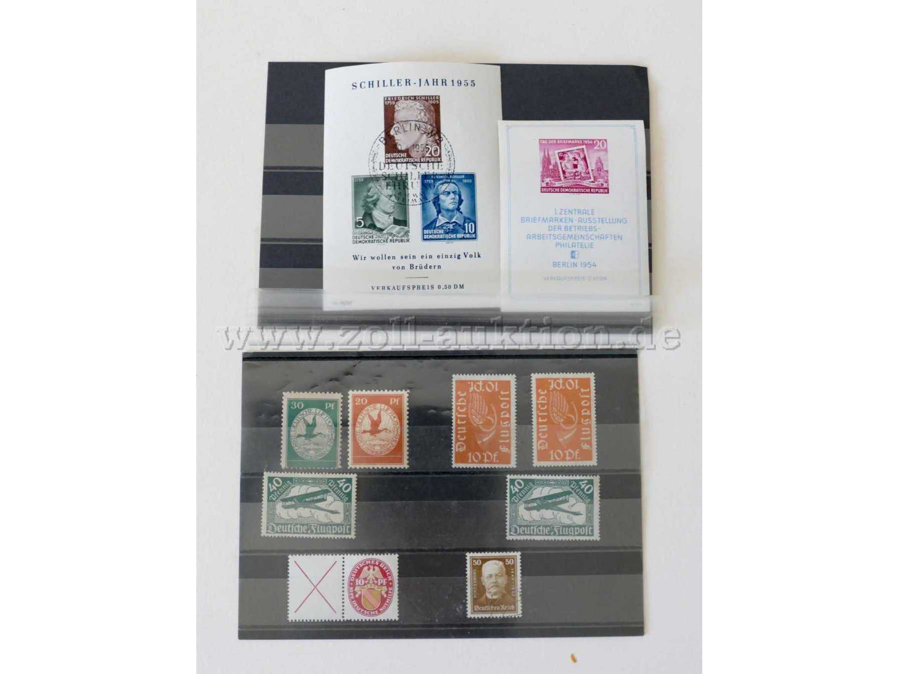 2 Einsteckkarten mit unterschiedlichen Briefmarken