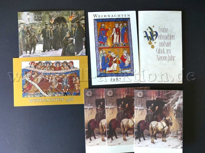 7 unterschiedliche Weihnachtskarten Motivansicht
