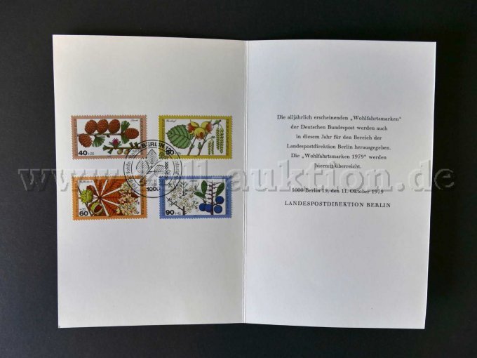 Klappkarte mit Wohlfahrtsmarken 1979