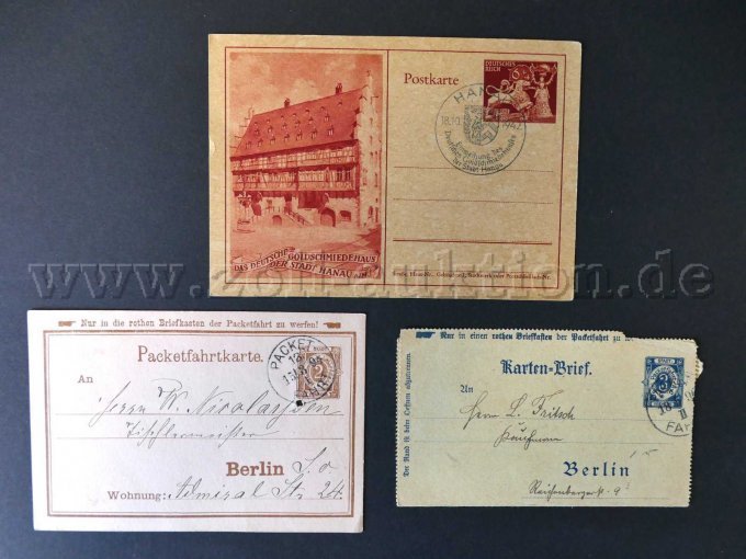 3 unterschiedliche Postkarten