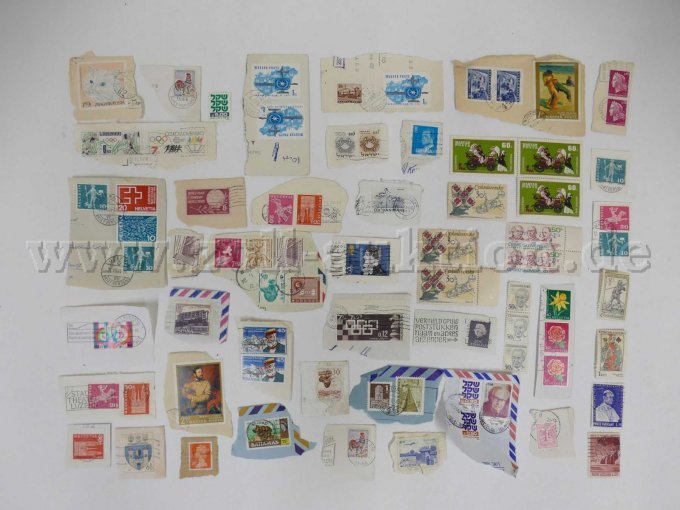 75 Briefmarken, gestempelt, teils aufgeklebt
