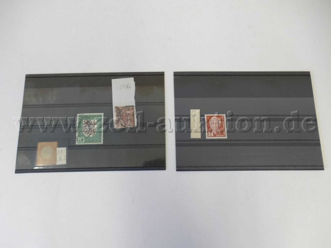 Teilansicht 2 Einsteckkärtchen mit Briefmarken