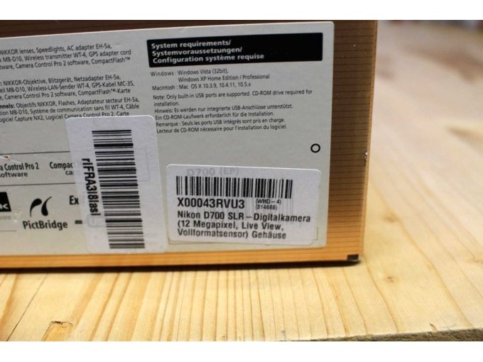 Kamera Nikon Coolpix 775 Angaben auf Karton