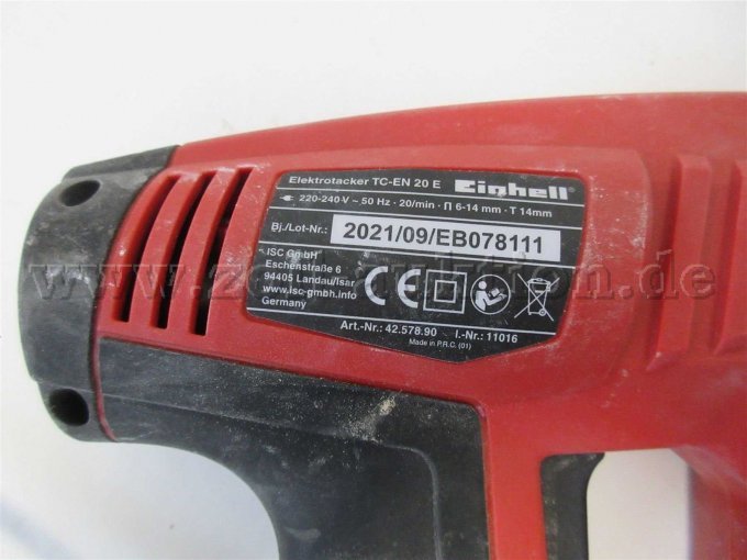 Einhell Elektrotacker Typenschild