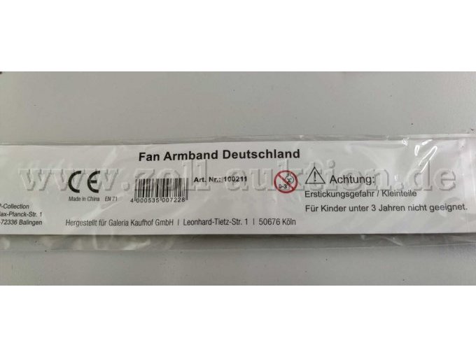 Einzelbild Fanarmband verpackt von hinten/unten