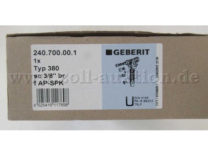 Geberit Füllventil Typenschild