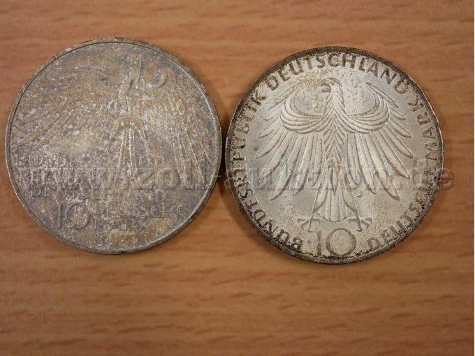 2 x 10-DM-Münzen Olympiade München 1972, Seitenansicht
