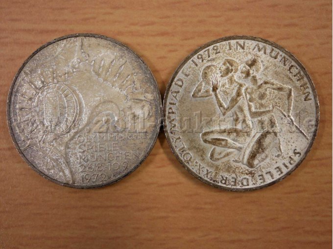 2 x 10-DM-Münzen Olympiade München 1972, Seitenansicht