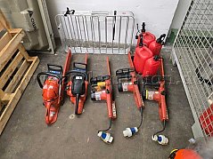 Kettensägen Kanister, Schlauchkorb