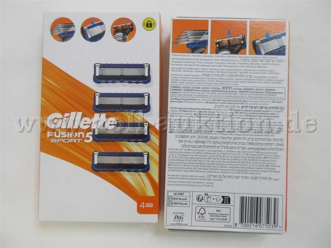 Gillette Fusion 5 Sport Klingen Beschreibung