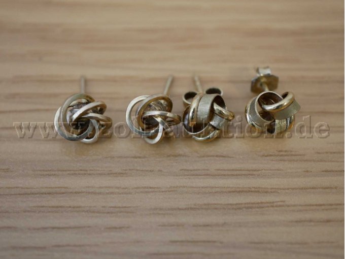 Zwei Paar Ohrstecker 333/- Frontansicht