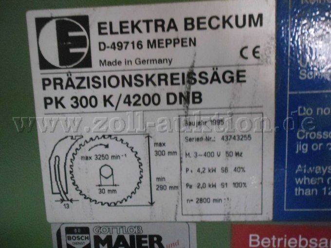 Präzisionstisch-
kreissäge
Typschild