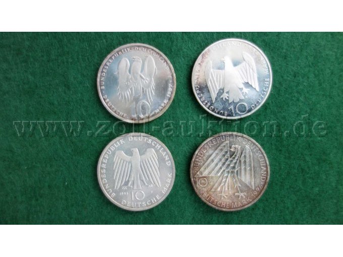4x 10 DM Münzen, Vorderseite