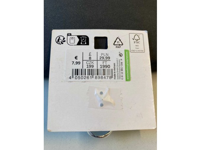 silberner Ring - Rückseite Etikett