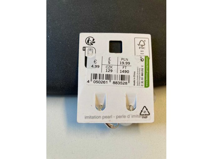 Ohrringe/-stecker Rückseite Etikett