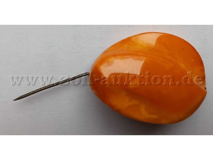 Anstecker bernsteinfarbener Stein