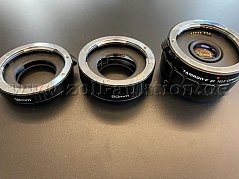 Gesamtansicht Anschlußring 12mm, Anschlußring 20mm und Tamron-F AF Tele-Converter 2XC-AF1 BBAR MC 7