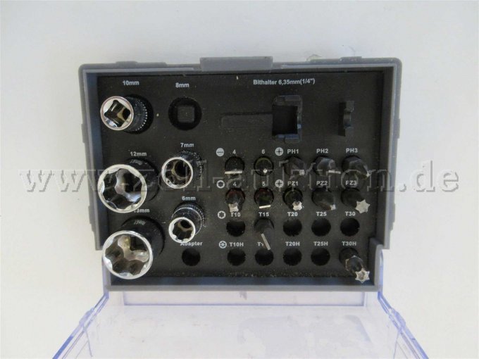 Bit- und Steckschlüssel Set klein Inhalt