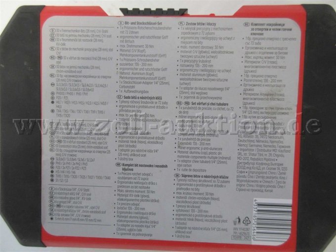 Bit- und Steckschlüssel Set groß Beschriftung