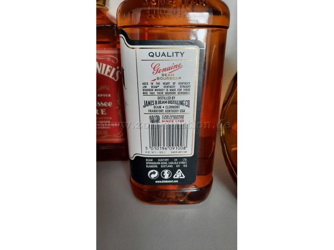 Abbildung Etikett Rückseite JIM BEAM Kentucky Straight BOURBON Whiskey